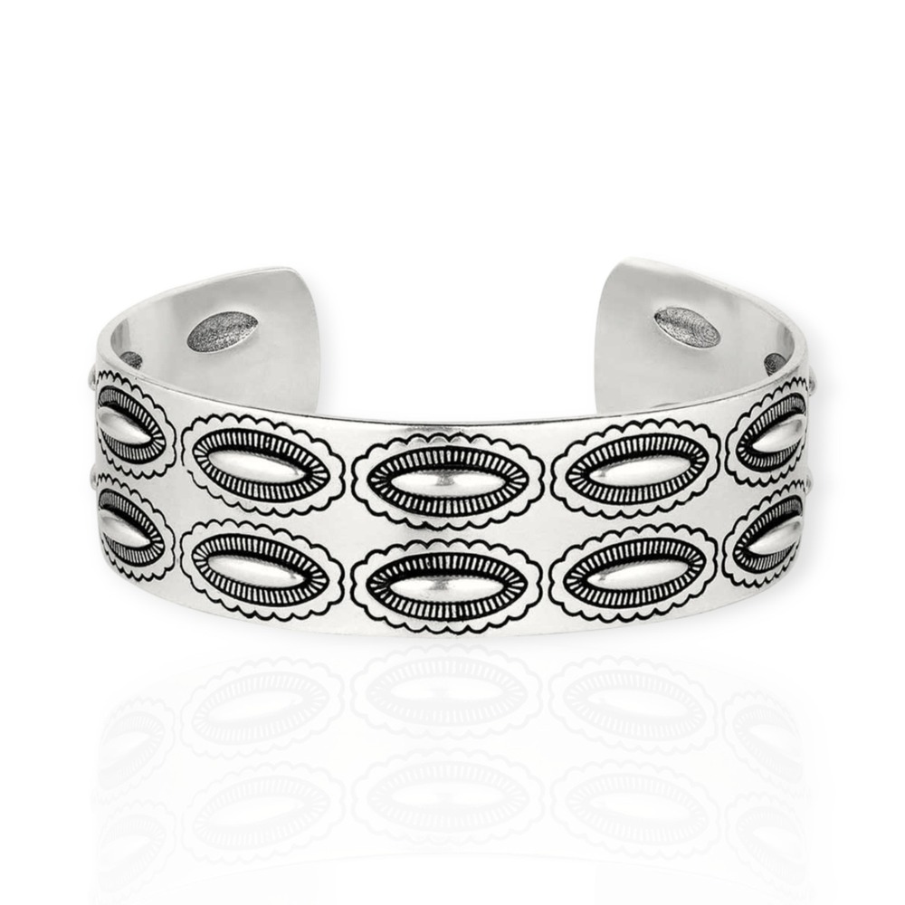 Montana Silversmiths Silver Stamped Oval Cuff Bracelet - Picture 5 of 7